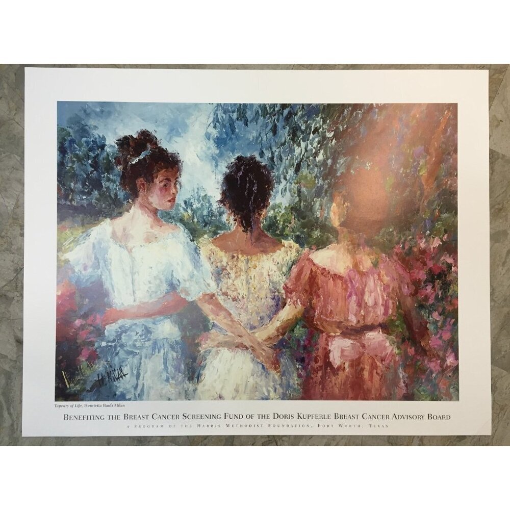 28"x22" SIGNED Print TAPESTRY OF LIFE Texas Impressionist Artist Henrietta Milan